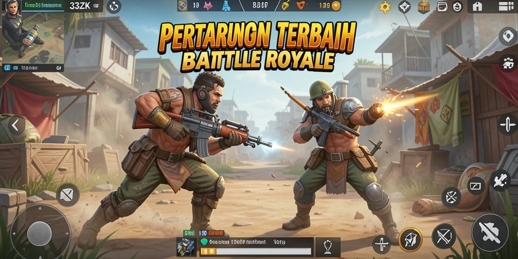 Screenshot aksi seru di gameplay Battle Royale 33ZK.
