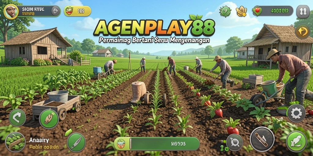 Tampilan gameplay seru AGENPLAY88 dengan ladang yang indah.
