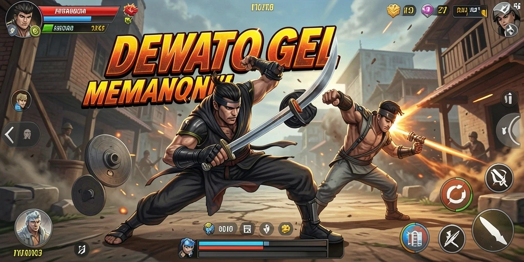 Tampilan gameplay action DEWATOGEL yang mendebarkan.