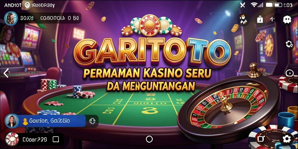 Tangkapan layar utama GARITOTO dengan gameplay Kasino yang seru.