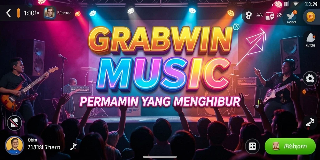 Tampilan gameplay menarik dalam GRABWIN saat bermain musik.