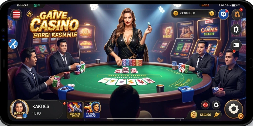 Tampilan gameplay KAKRP dengan dealer langsung dan suasana kasino yang nyata.