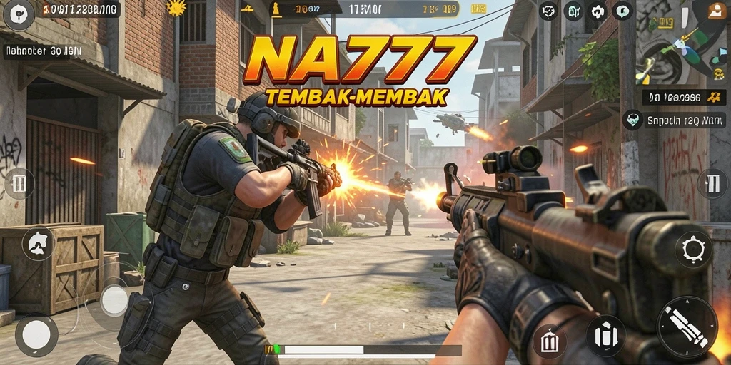 Tampilan gameplay seru di NA777 dengan aksi tembak-menembak.