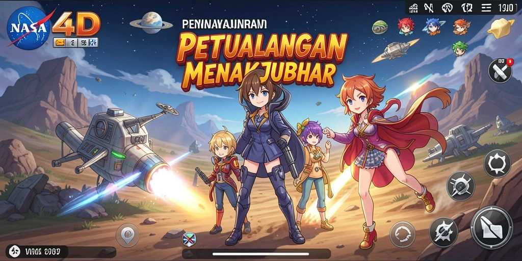 Tangkapan layar menampilkan aksi seru dari gameplay <strong>NASA4D</strong> yang penuh warna.