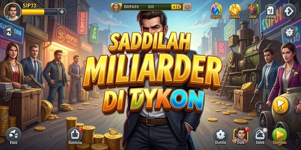 Tampilan gameplay SIP33 dengan berbagai pilihan bisnis dan strategi.
