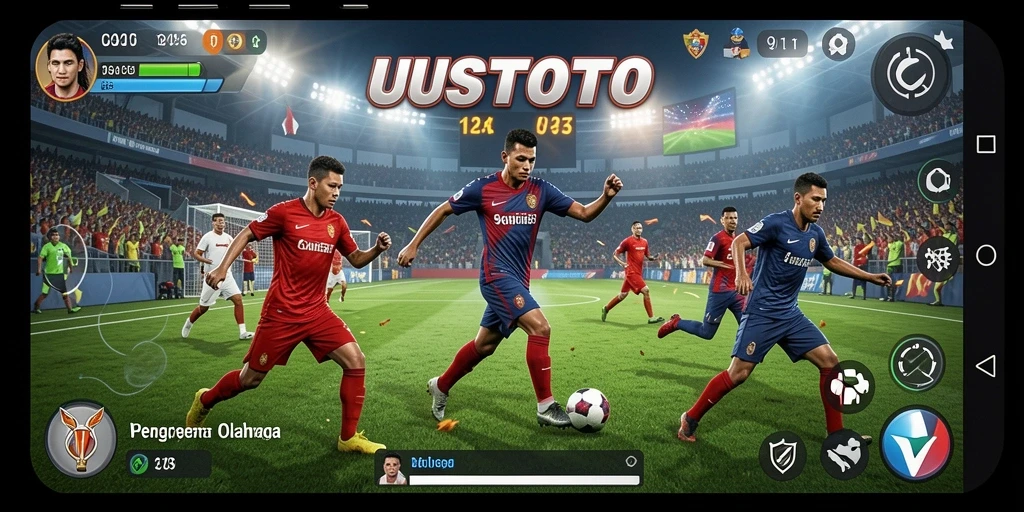 Screenshot menunjukkan aksi seru dalam permainan olahraga.